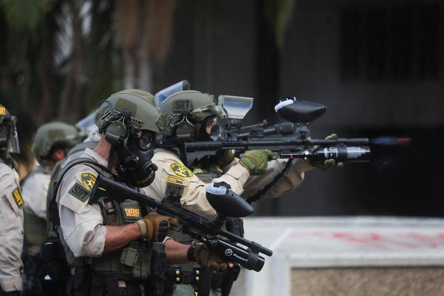 Protest against federal immigration sweeps, in Los Angeles