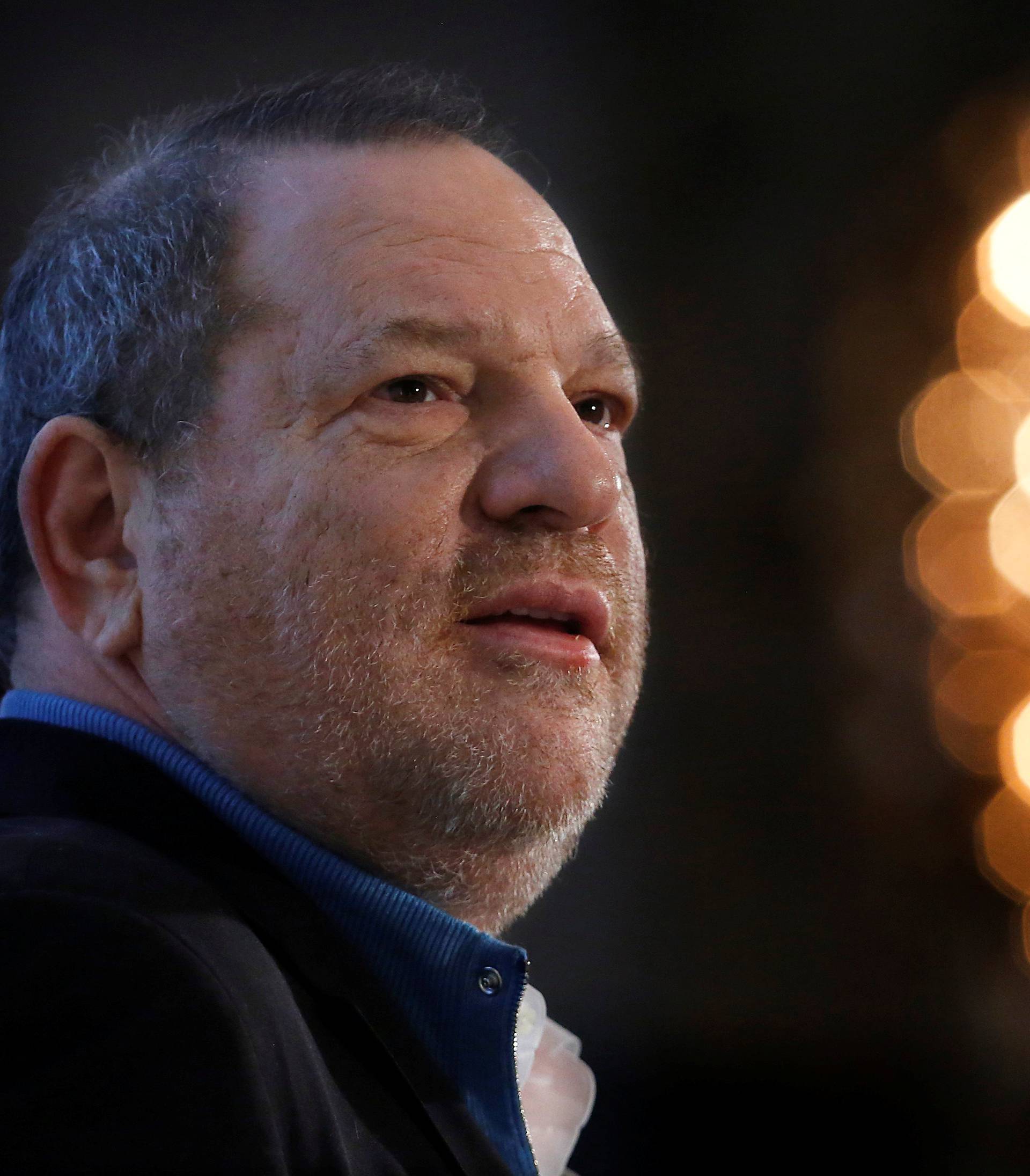 FILE PHOTO: Harvey Weinstein speaks at the UBS 40th Annual Global Media and Communications Conference in New York