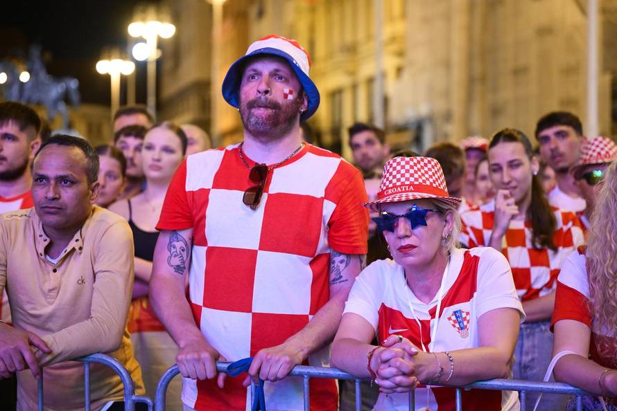 Zagreb: Zajedničko gledanj utakmice na trgu Bana Jelačića 
