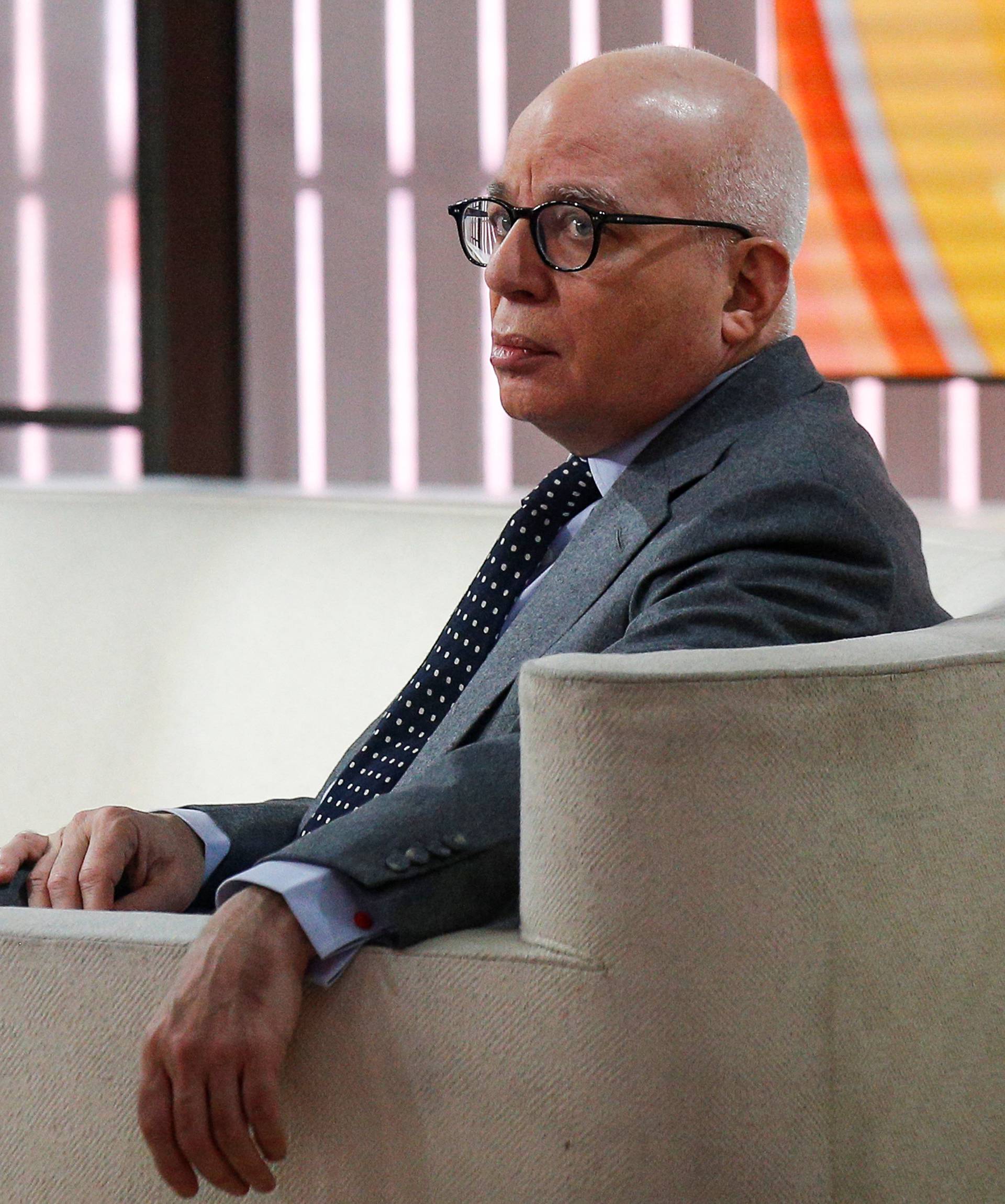 Author Michael Wolff is seen on the set of NBC's 'Today' show prior to an interview about his book "Fire and Fury: Inside the Trump White House" in New York