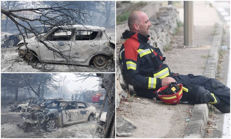 Tužne fotografije: U požaru su izgorjeli auti, hrabri vatrogasci padaju s nogu od umora...