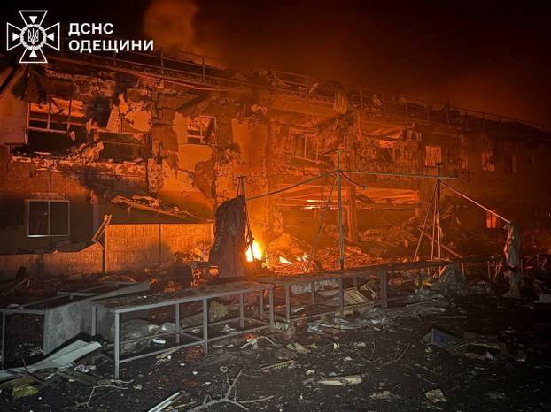 Aftermath of a Russian drone attack in Odesa