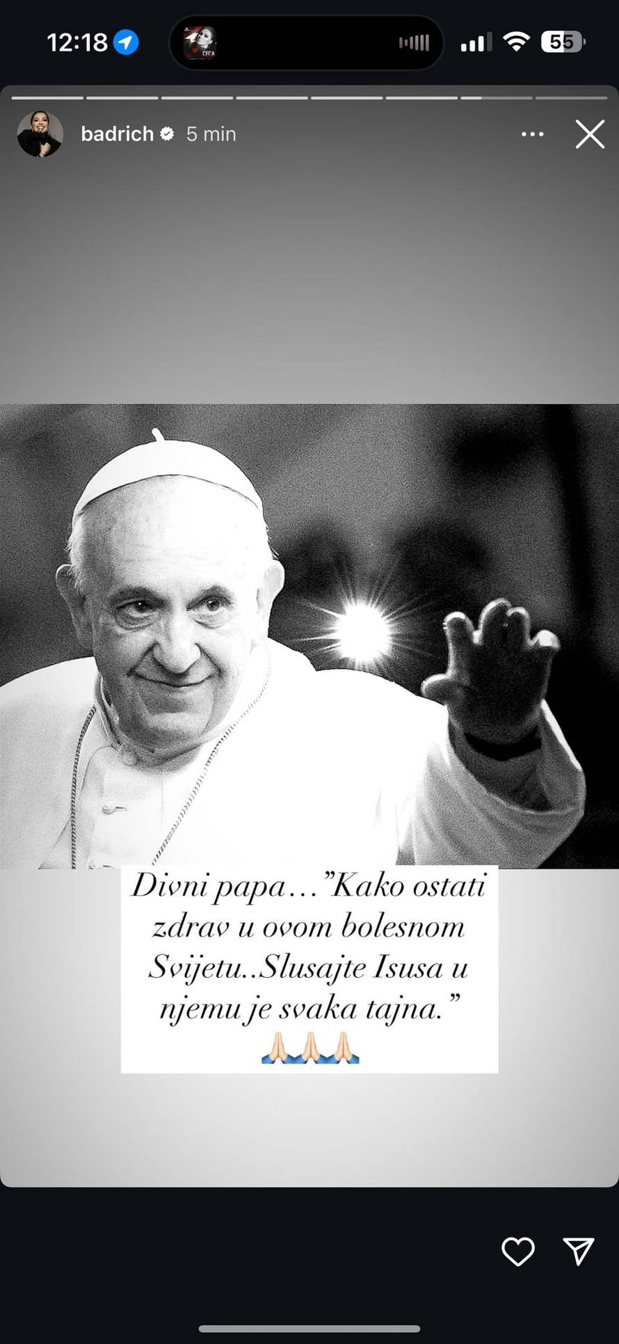 Domaće zvijezde opraštaju se od pape Franje: Nedostajat ćeš u ovom grubom svijetu danas