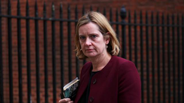 FILE PHOTO: Britain's Home Secretary Amber Rudd leaves 10 Downing Street in London