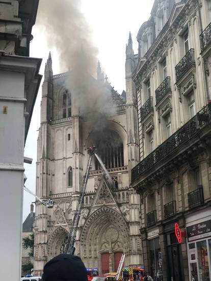 Fire at the Cathedral of Saint Pierre and Saint Paul in Nantes