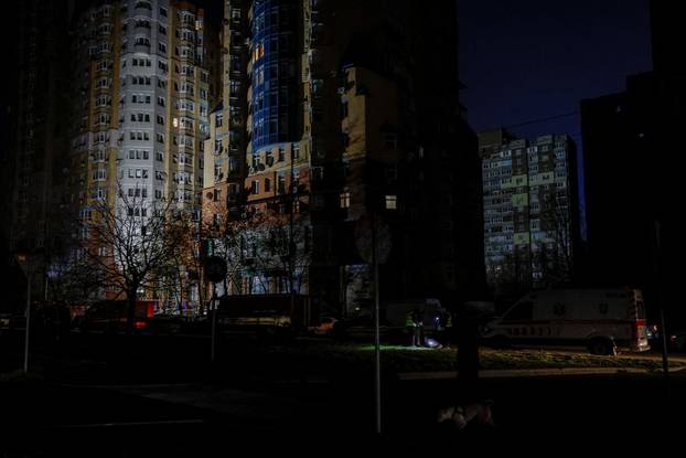 Aftermath of an overnight Russian drone and missile strike in Kyiv