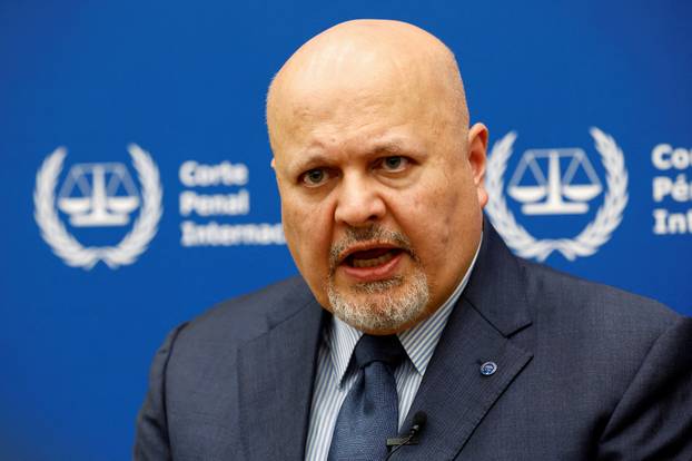 FILE PHOTO: International Criminal Court Prosecutor Karim Khan speaks during an interview with Reuters