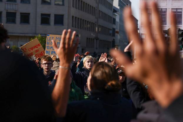 Students' protest in Brussels