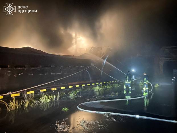 Aftermath of a Russian missile and drone attack in Odesa region