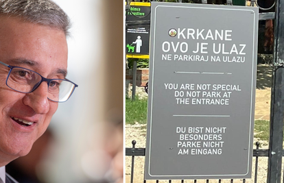 Karamarka 'slatko' nasmijalo višejezično upozorenje: 'Ovo je ulaz. Krkane, ne parkiraj tu!'