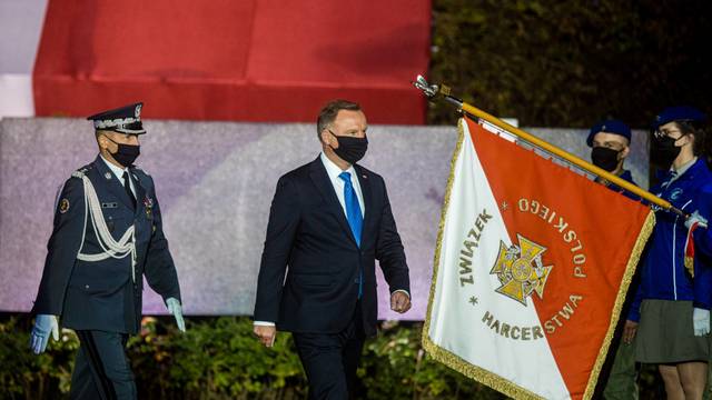 Polish President Duda takes part in a ceremony to mark the anniversary of the outbreak of World War Two in Gdansk