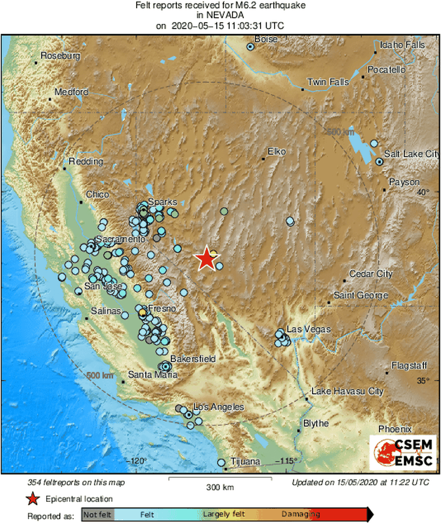 Jak potres od 6,4  Richtera u Nevadi: 'Užas, dugo je trajalo'