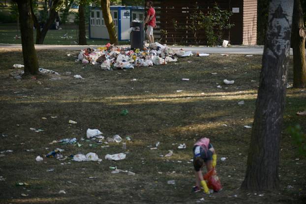 Zagreb: Čišćenje Bundeka jutro nakon Thompsonovog koncerta