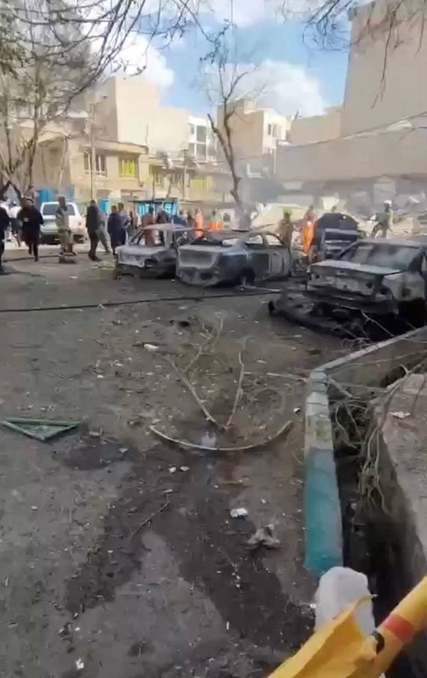 Aftermath of strike in Tehran