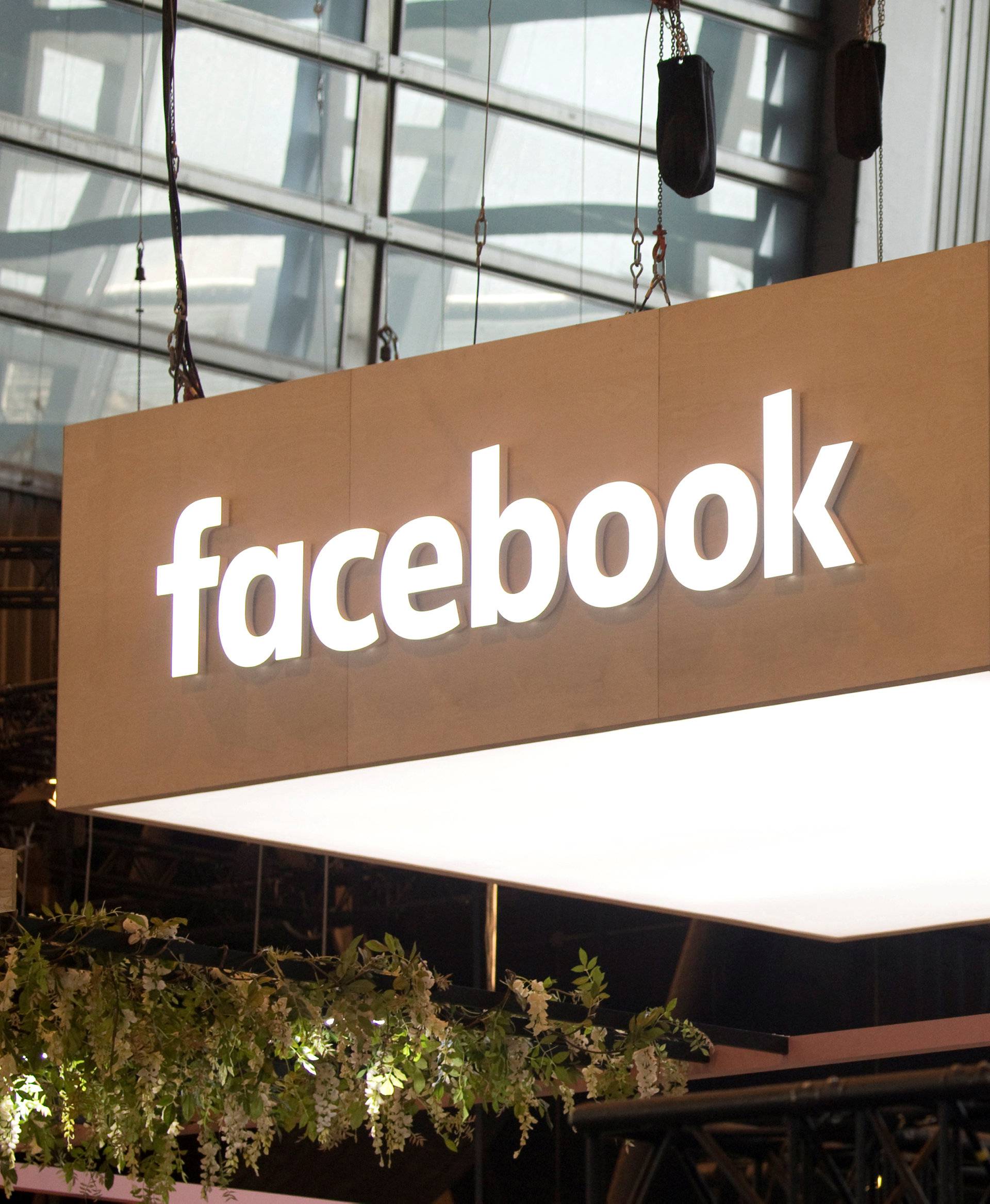 FILE PHOTO: The logo of Facebook is pictured during the Viva Tech start-up and technology summit in Paris