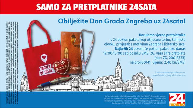 Donosimo pravila natječaja za pretplatnike "Dan Grada Zagreba uz 24sata"