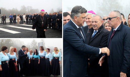 FOTO U Sisku su svečano otvorili novu cestu: Stigli Plenković, Bačić, Butković, svećenik...