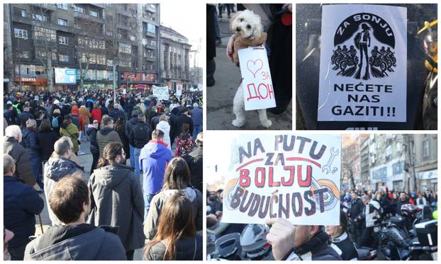 FOTO U Beogradu burno: Više od 300 motorista pridružilo se studentima u današnjoj blokadi