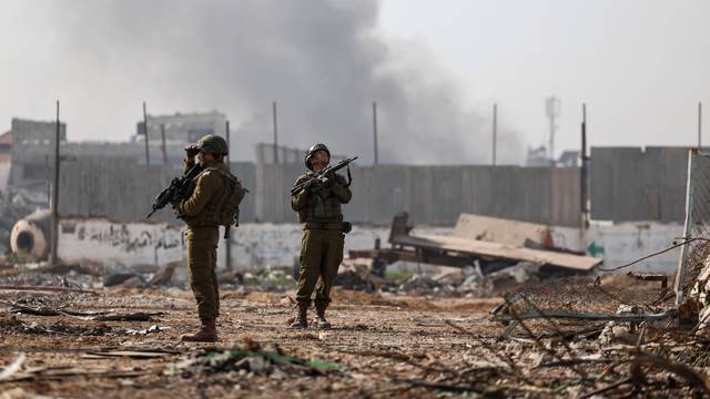 Israeli soldiers operate in Gaza