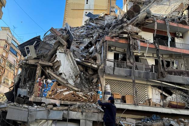 Aftermath of strikes on Beirut's southern suburbs