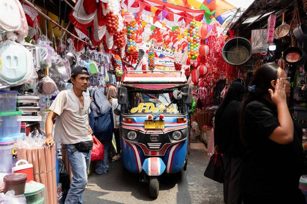 Decoration market ahead of Indonesia’s 81st Independence Day in Jakarta
