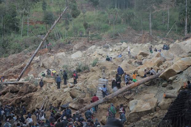 Aftermath of a landslide in Enga Province
