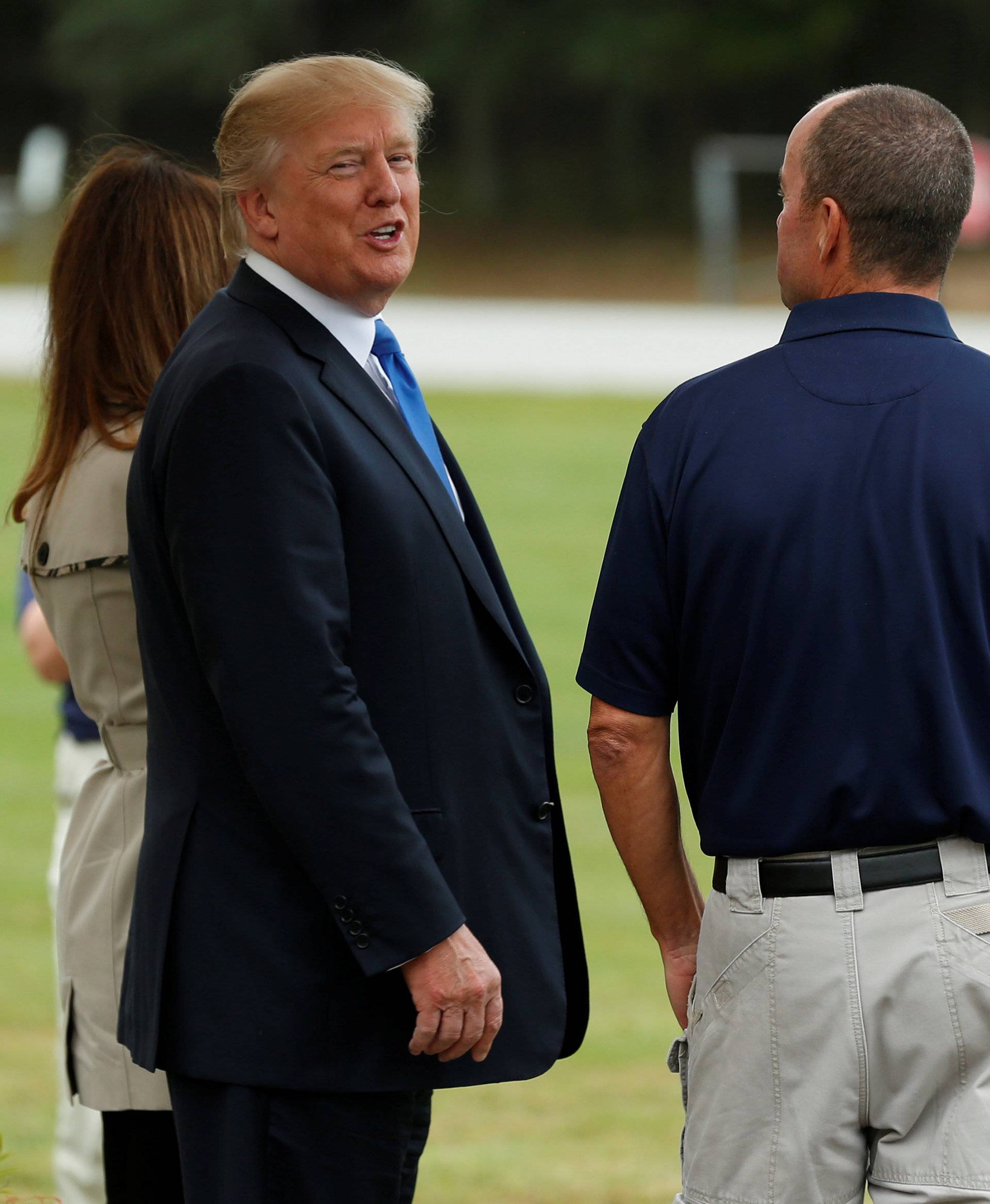 President Donald Trump and First Lady Melania Trump tour the Secret Service training facility in Beltsville, Maryland