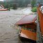 River Biala Ladecka floods Ladek-Zdroj, Klodzko