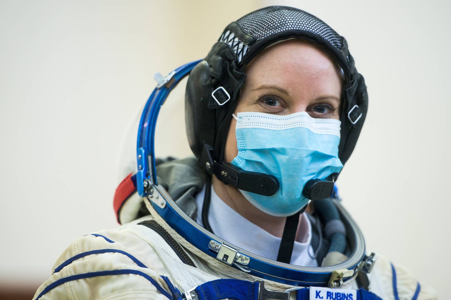 Crew members undergo tests ahead of their expedition to the International Space Station in Star City