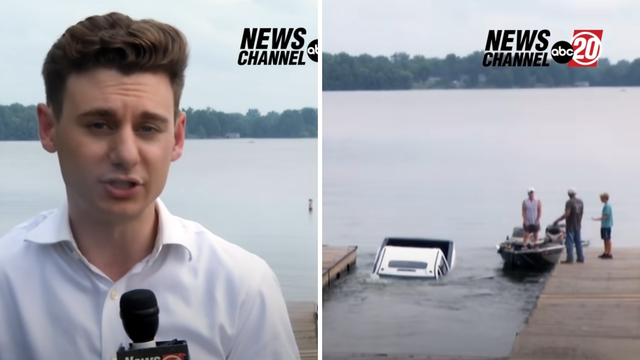 Novinar se javljao uživo: Svima pažnju odvukao automobil koji je potonuo u jezero iza njega