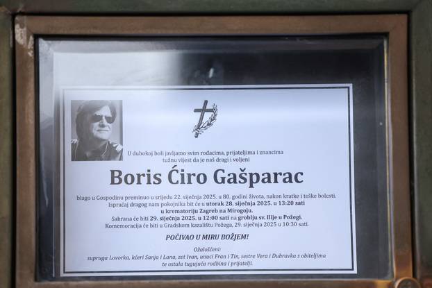 Zagreb: Sprovod glazbenika Ćire Gašparca