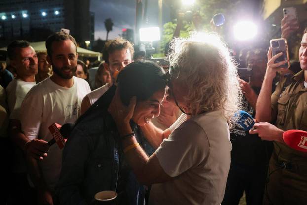 Reactions after Trump announced that Israel and Hamas agreed on the first phase of a Gaza ceasefire, in Tel Aviv