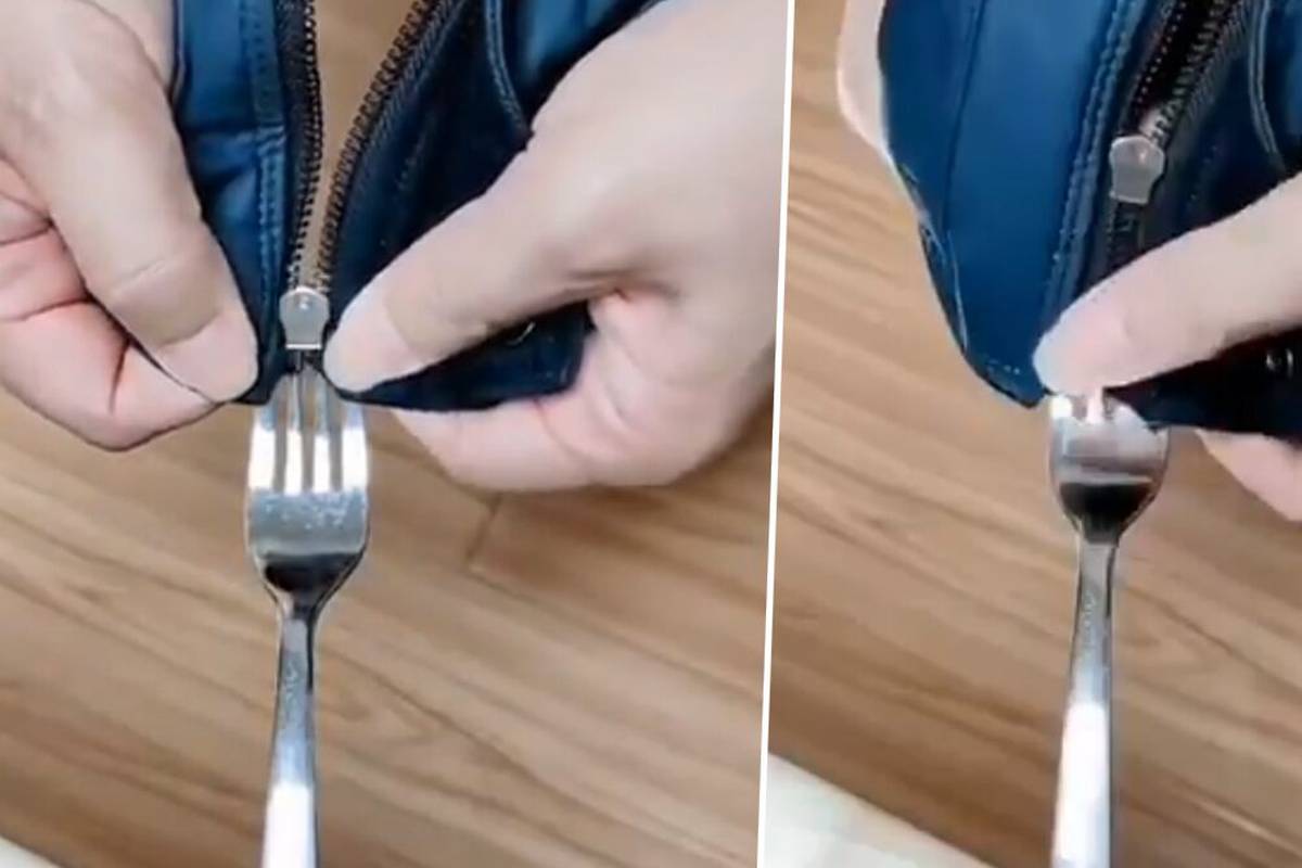 Como meter una cremallera con un tenedor