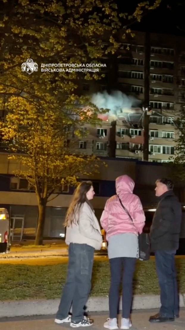 Aftermath of a Russian attack, at a location given as Dnipro