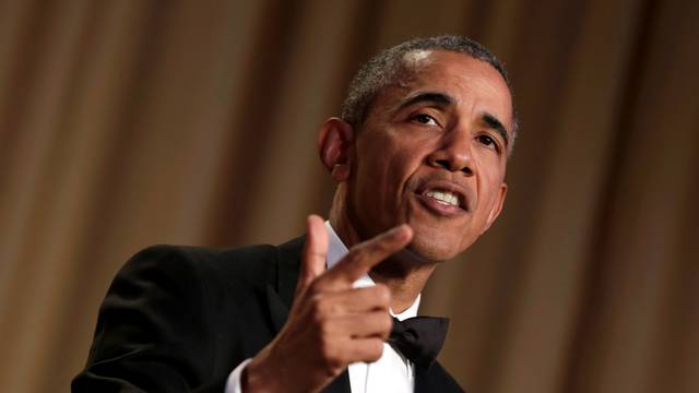 U.S. President Barack Obama speaks at the White House Correspondents' Association annual dinner in Washington