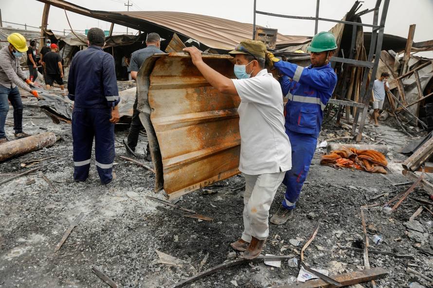 Fire at al-Hussain coronavirus hospital in Nassiriya, Iraq