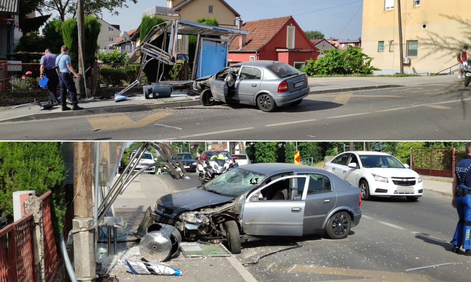 VIDEO Dobro da nije bilo nikoga na stanici! Uništio autobusnu nadstrešnicu u Zagorskoj ulici