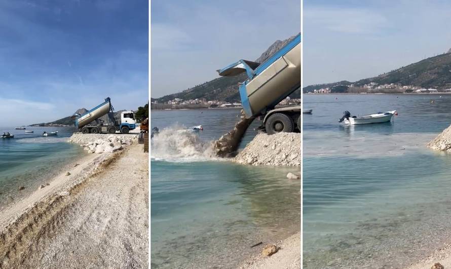 Devastacija obale kod Omiša: Kamion u more istresao zemlju i stijene! Kazne su rigorozne
