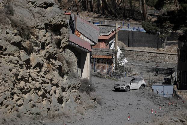 The B1 bridge damaged by a strike, as the U.S.-Israeli conflict with Iran continues, in Karaj