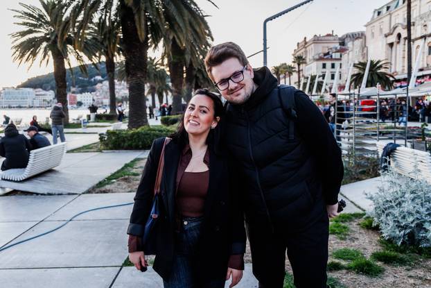 Split: Atmosefra na splitskoj rivi uoči početka utakmice UEFA Lige nacija Hrvatska - Francuska