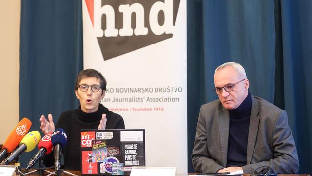 Zagreb: Konferencija za medije Hrvatskog novinarskog društva o aferi Vlade