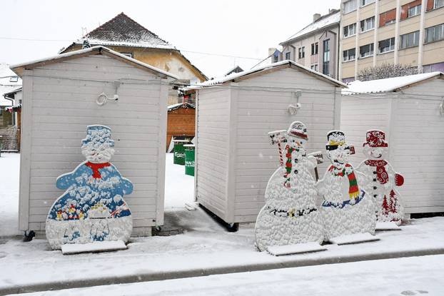 Snijeg zabijelio ulice u Sisku