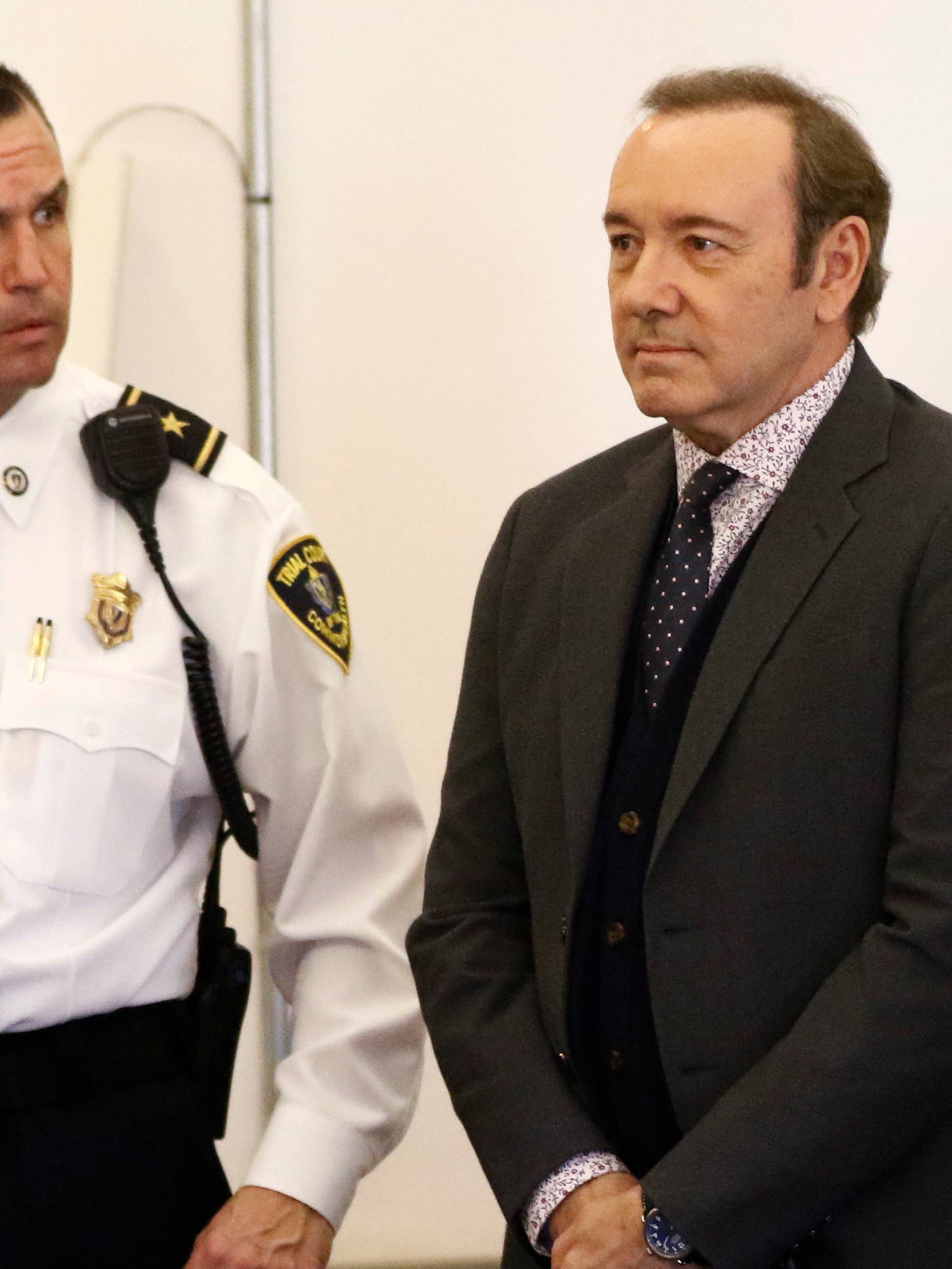 Actor Kevin Spacey is arraigned on a sexual assault charge at Nantucket District Court in Nantucket