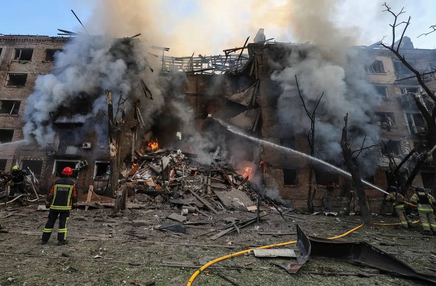 Russian drone and missile strike in Kyiv