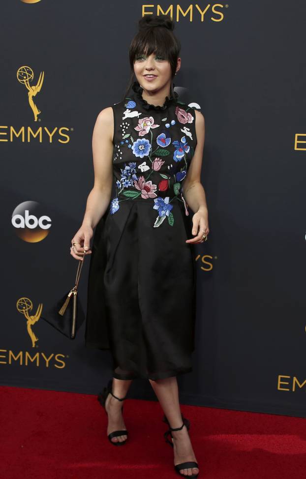 Actress Maisie WIlliams arrives at the 68th Primetime Emmy Awards in Los Angeles, California