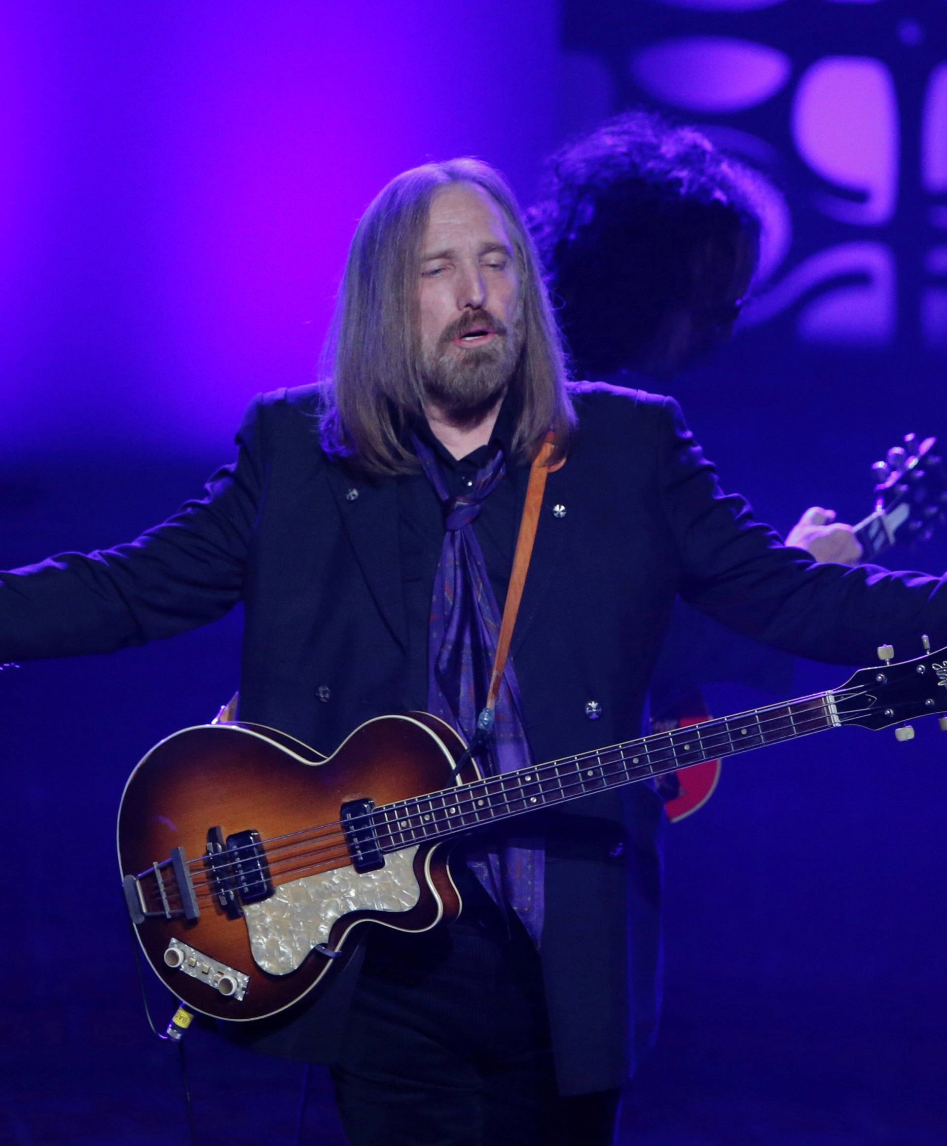 FILE PHOTO: Musician Tom Petty performs on stage after being inducted during the 47th Songwriters Hall of Fame Induction ceremony in New York