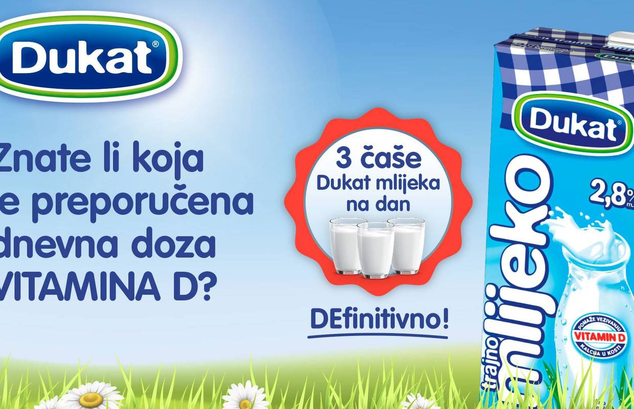 Tri čaše Dukat mlijeka – dovoljno vitamina D za cijeli dan