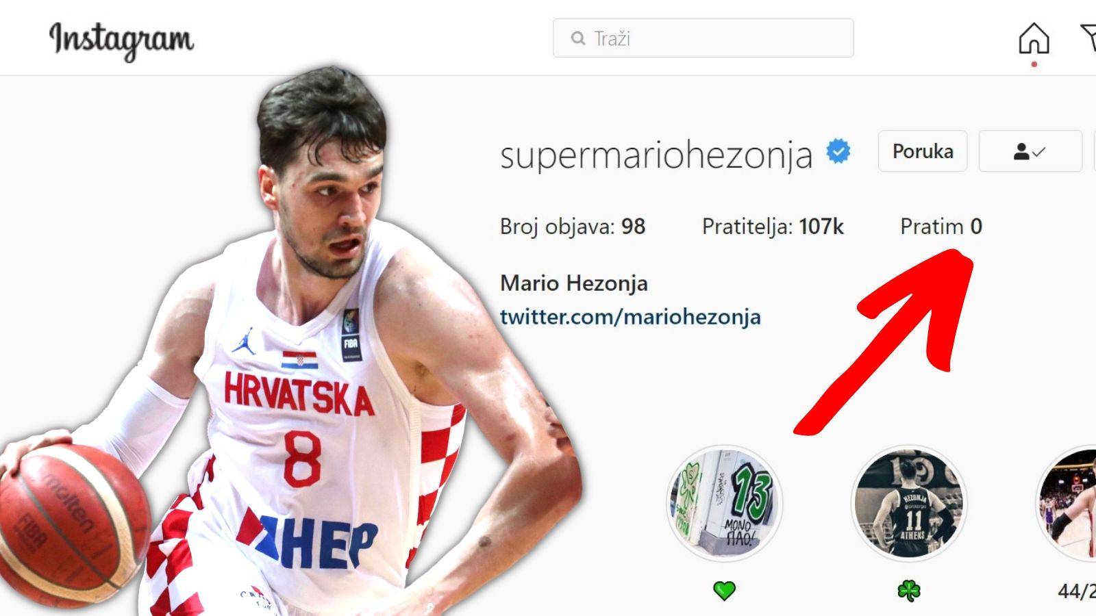 Hezonja otkrio zašto nikoga ne prati na Instagramu pa dodao: Mirovina? Život sa psima u šumi