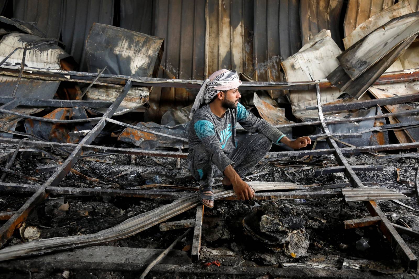 Fire at al-Hussain coronavirus hospital in Nassiriya, Iraq