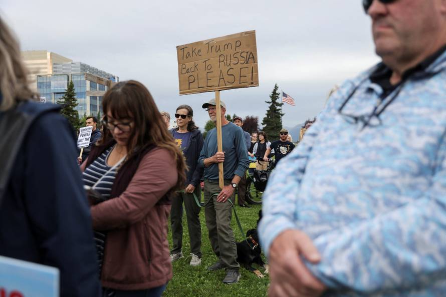 Protests in Anchorage, Alaska after Trump-Putin meeting